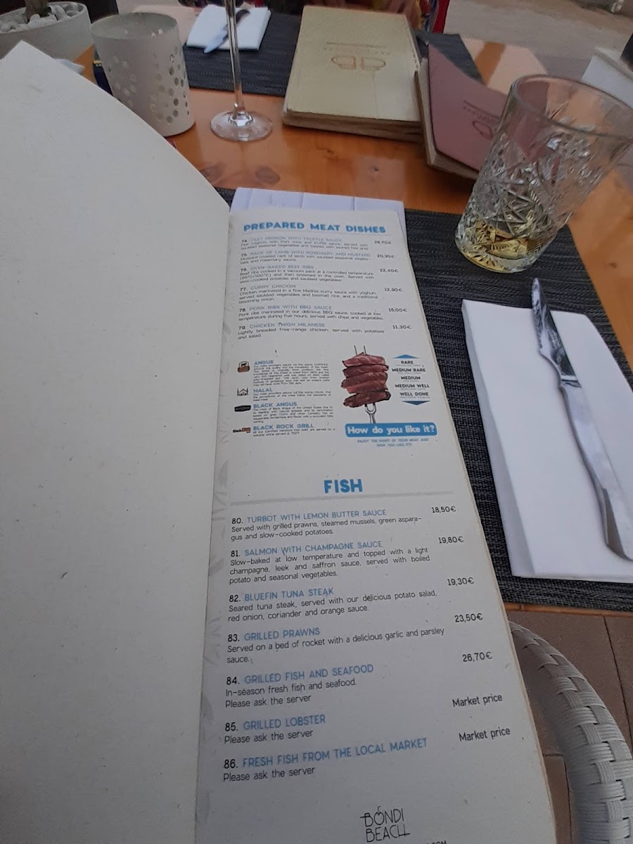Menu Bondi Beach Magaluf-10