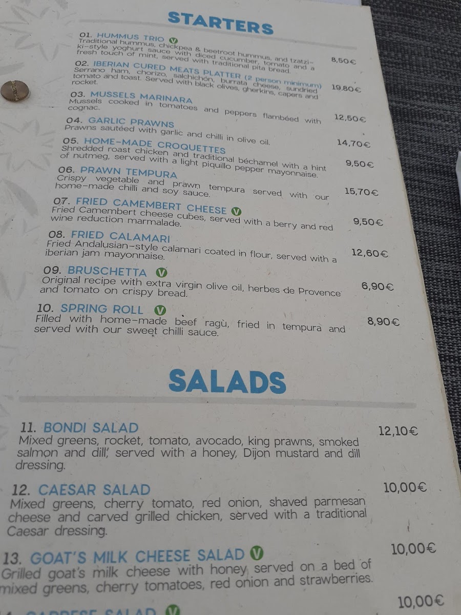 Menu Bondi Beach Magaluf-5