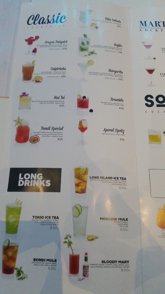 Menu Bondi Beach Magaluf-8